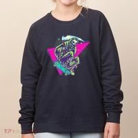 Halloween Retro 80's Skateboarding Grim Reaper Women's Sweatshirt thumb 0