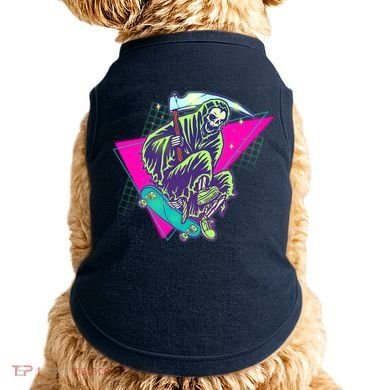 Halloween Retro 80's Skateboarding Grim Reaper Doggie Tank