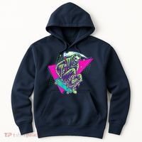 Halloween Retro 80's Skateboarding Grim Reaper Hoodie thumb 0