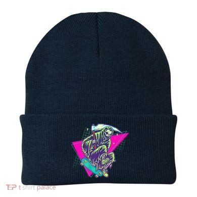 Halloween Retro 80's Skateboarding Grim Reaper Beanie