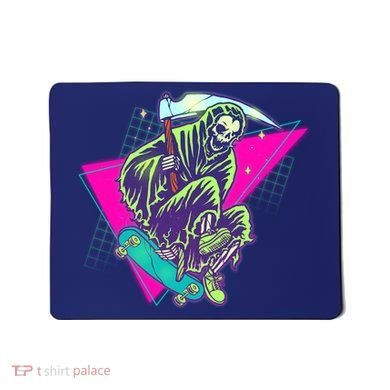 Halloween Retro 80's Skateboarding Grim Reaper Mousepad