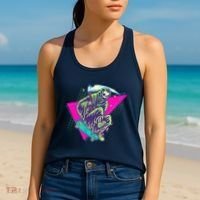 Halloween Retro 80's Skateboarding Grim Reaper Women's Tank Top thumb 2
