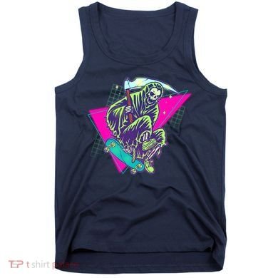 Halloween Retro 80's Skateboarding Grim Reaper Tank Top