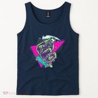 Halloween Retro 80's Skateboarding Grim Reaper Tank Top thumb 2