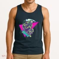 Halloween Retro 80's Skateboarding Grim Reaper Tank Top thumb 3