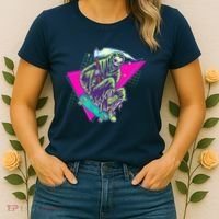 Halloween Retro 80's Skateboarding Grim Reaper Women's T-Shirt thumb 2