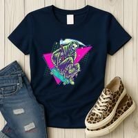 Halloween Retro 80's Skateboarding Grim Reaper Women's T-Shirt thumb 3
