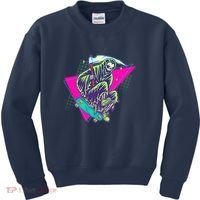Halloween Retro 80's Skateboarding Grim Reaper Kids Sweatshirt thumb 0