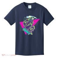 Halloween Retro 80's Skateboarding Grim Reaper Kids T-Shirt thumb 0
