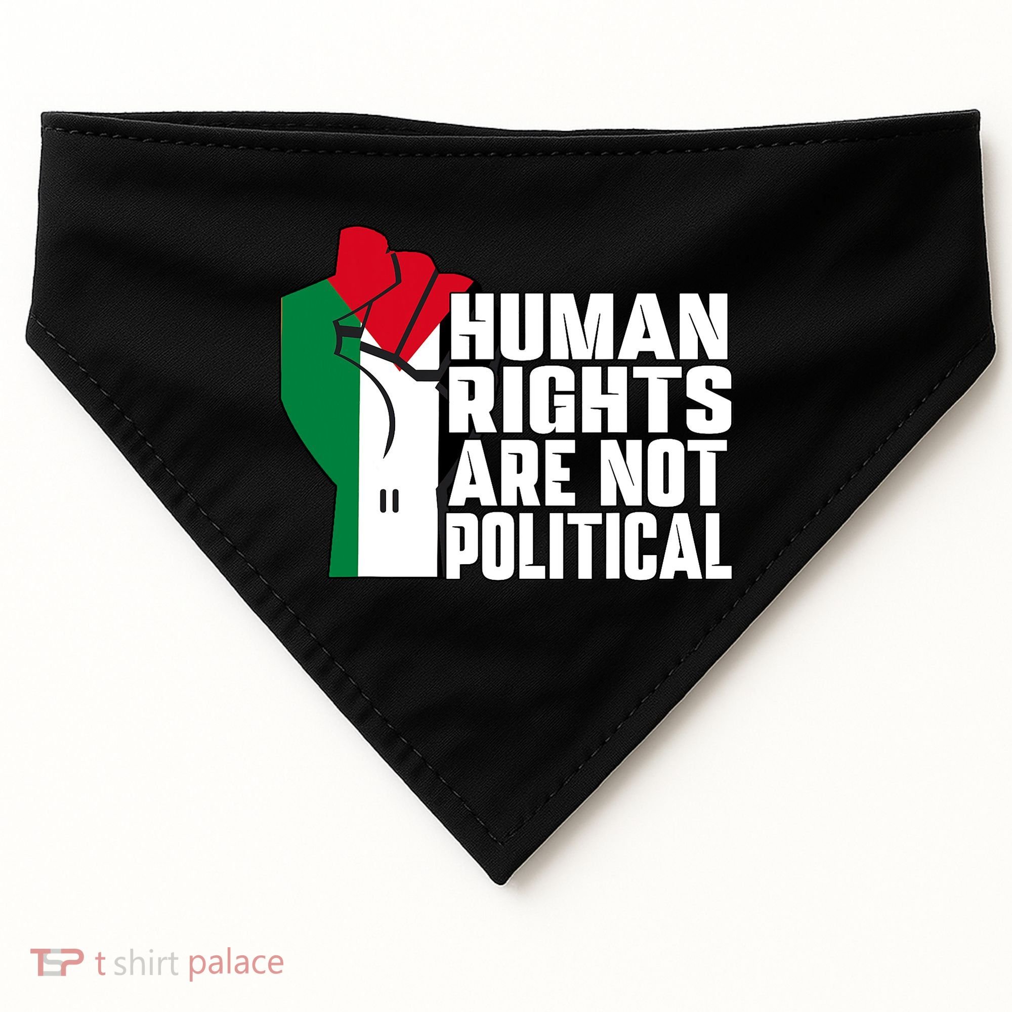 Human Rights Are Not Political Support Palestine And Gaza USA-Made Doggie Bandana