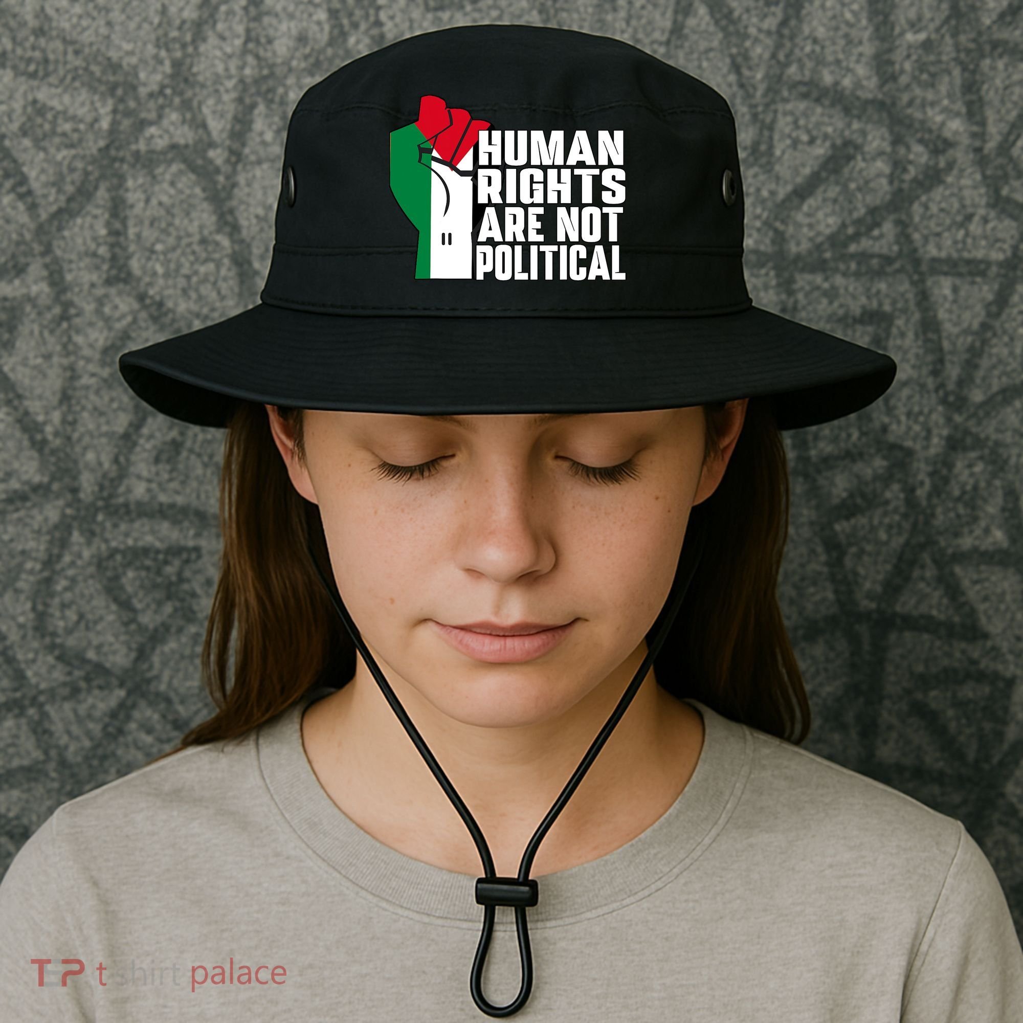 Human Rights Are Not Political Support Palestine And Gaza Bucket Hat