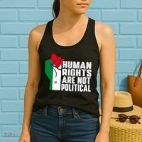 Human Rights Are Not Political Support Palestine And Gaza Women's Tank Top thumb 2