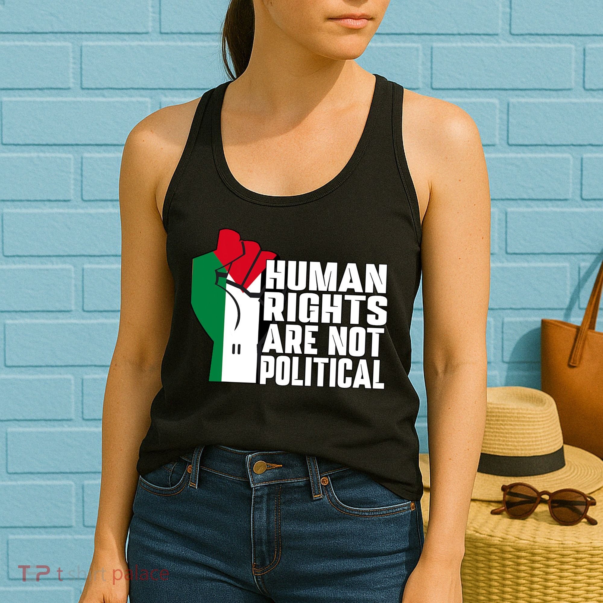 Human Rights Are Not Political Support Palestine And Gaza Women's Tank Top