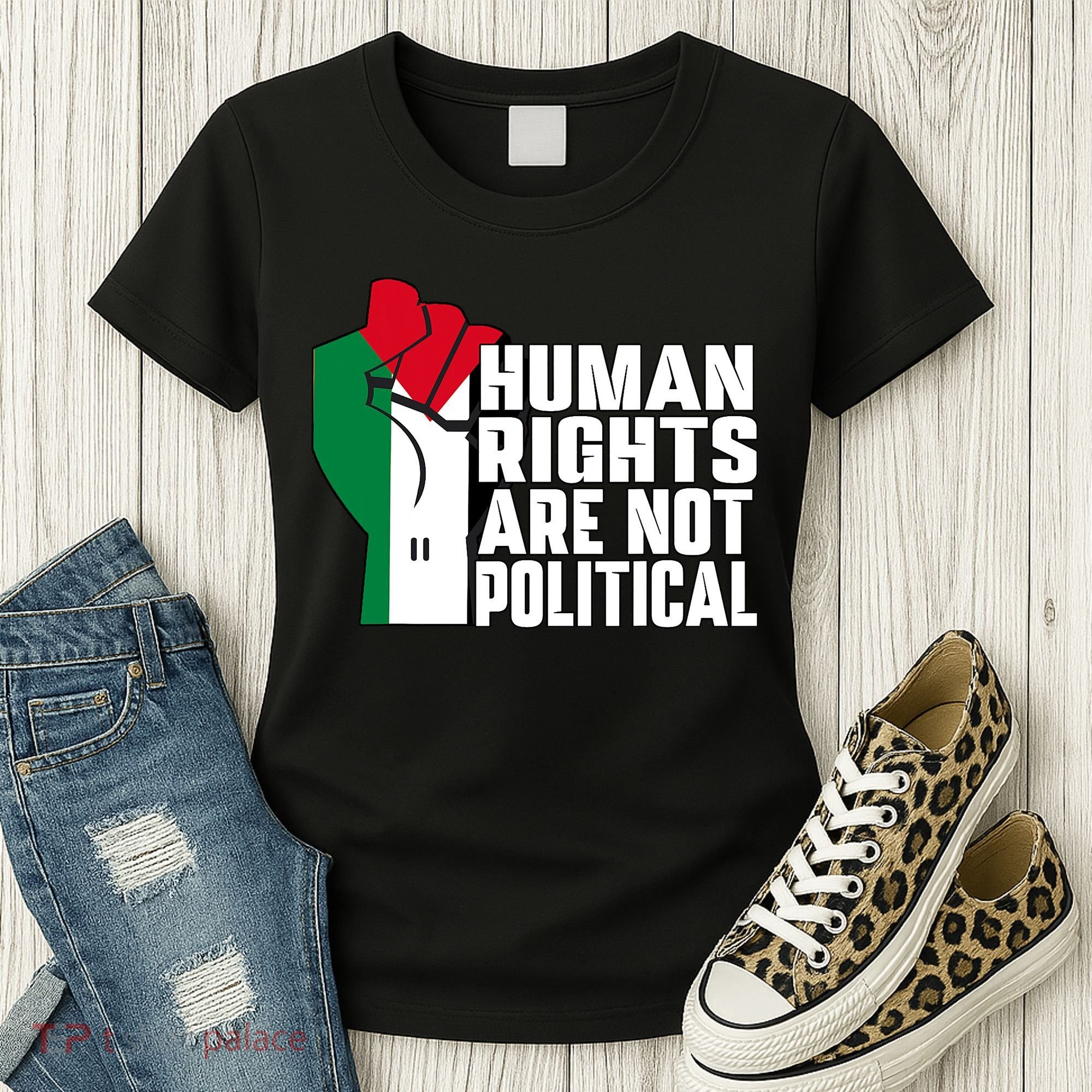 Human Rights Are Not Political Support Palestine And Gaza Women's T-Shirt