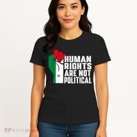 Human Rights Are Not Political Support Palestine And Gaza Women's T-Shirt thumb 4