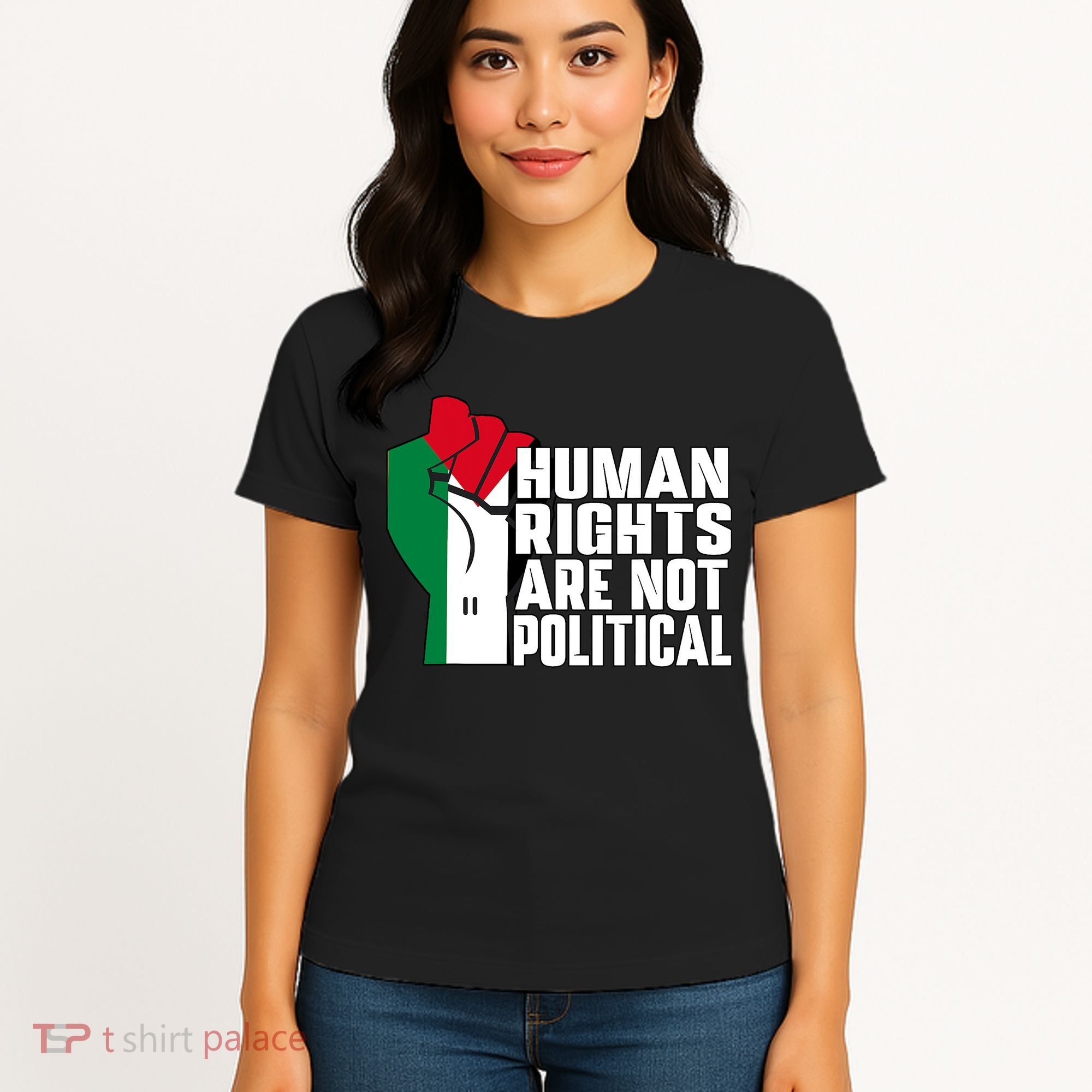 Human Rights Are Not Political Support Palestine And Gaza Women's T-Shirt