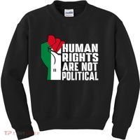 Human Rights Are Not Political Support Palestine And Gaza Kids Sweatshirt thumb 0