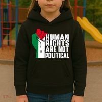Human Rights Are Not Political Support Palestine And Gaza Kids Hoodie thumb 3