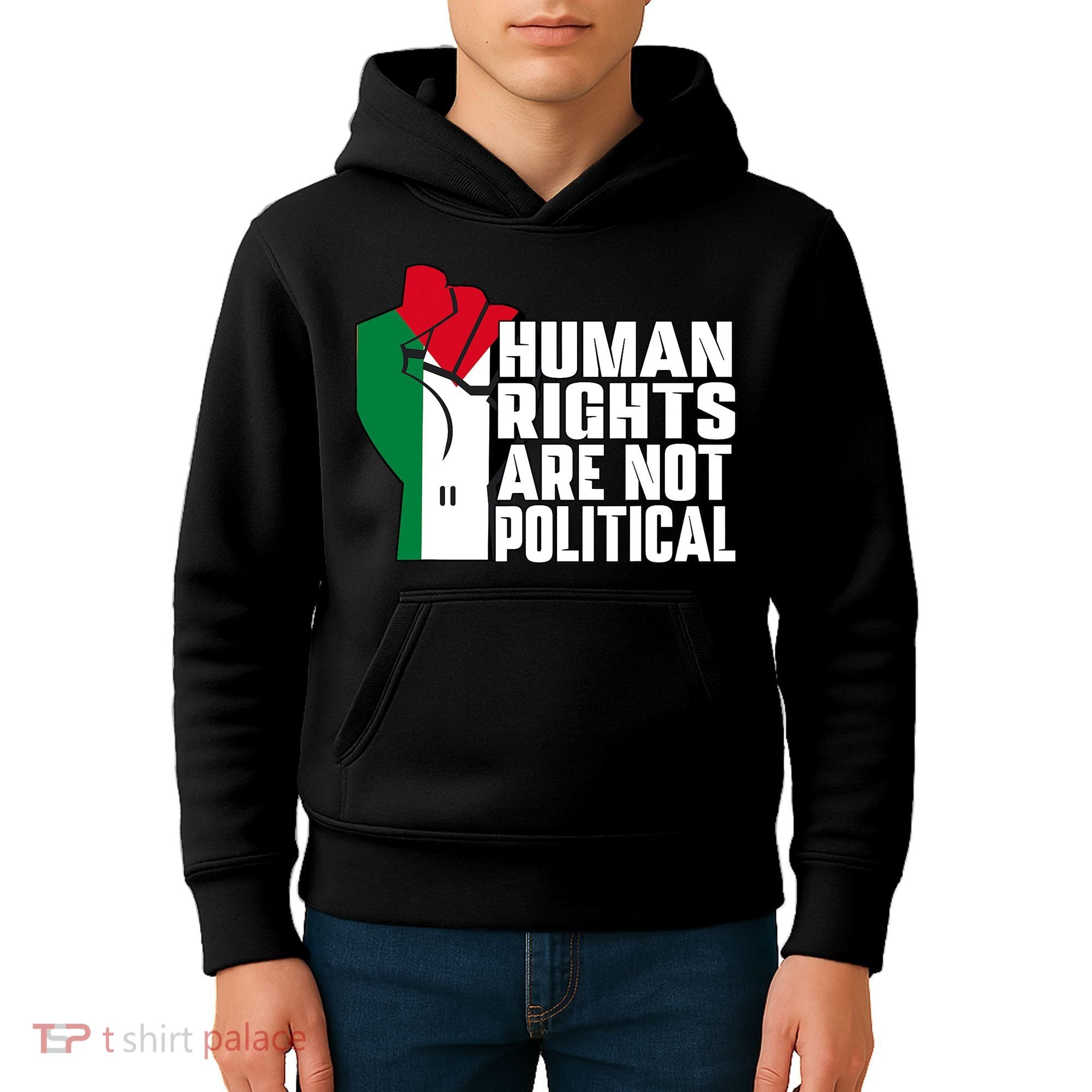 Human Rights Are Not Political Support Palestine And Gaza Kids Hoodie