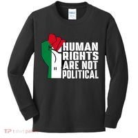 Human Rights Are Not Political Support Palestine And Gaza Kids Long Sleeve Shirt thumb 0
