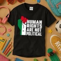 Human Rights Are Not Political Support Palestine And Gaza Kids T-Shirt thumb 3