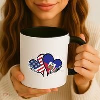 Haitian Roots American Usa Flag Heart Half Haitian Haiti Gift Coffee Mug thumb 3