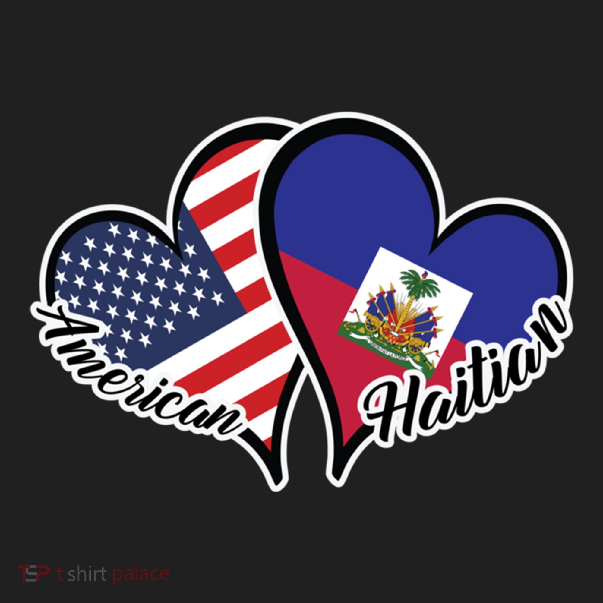 Haitian Roots American Usa Flag Heart Half Haitian Haiti Gift Beanie