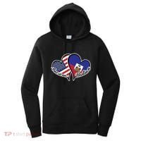 Haitian Roots American Usa Flag Heart Half Haitian Haiti Gift Women's Hoodie thumb 0