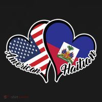 Haitian Roots American Usa Flag Heart Half Haitian Haiti Gift Ornament thumb 1