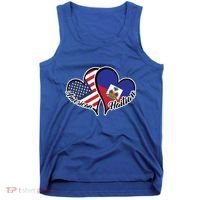 Haitian Roots American Usa Flag Heart Half Haitian Haiti Gift Tank Top thumb 0
