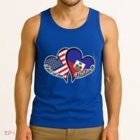 Haitian Roots American Usa Flag Heart Half Haitian Haiti Gift Tank Top thumb 3