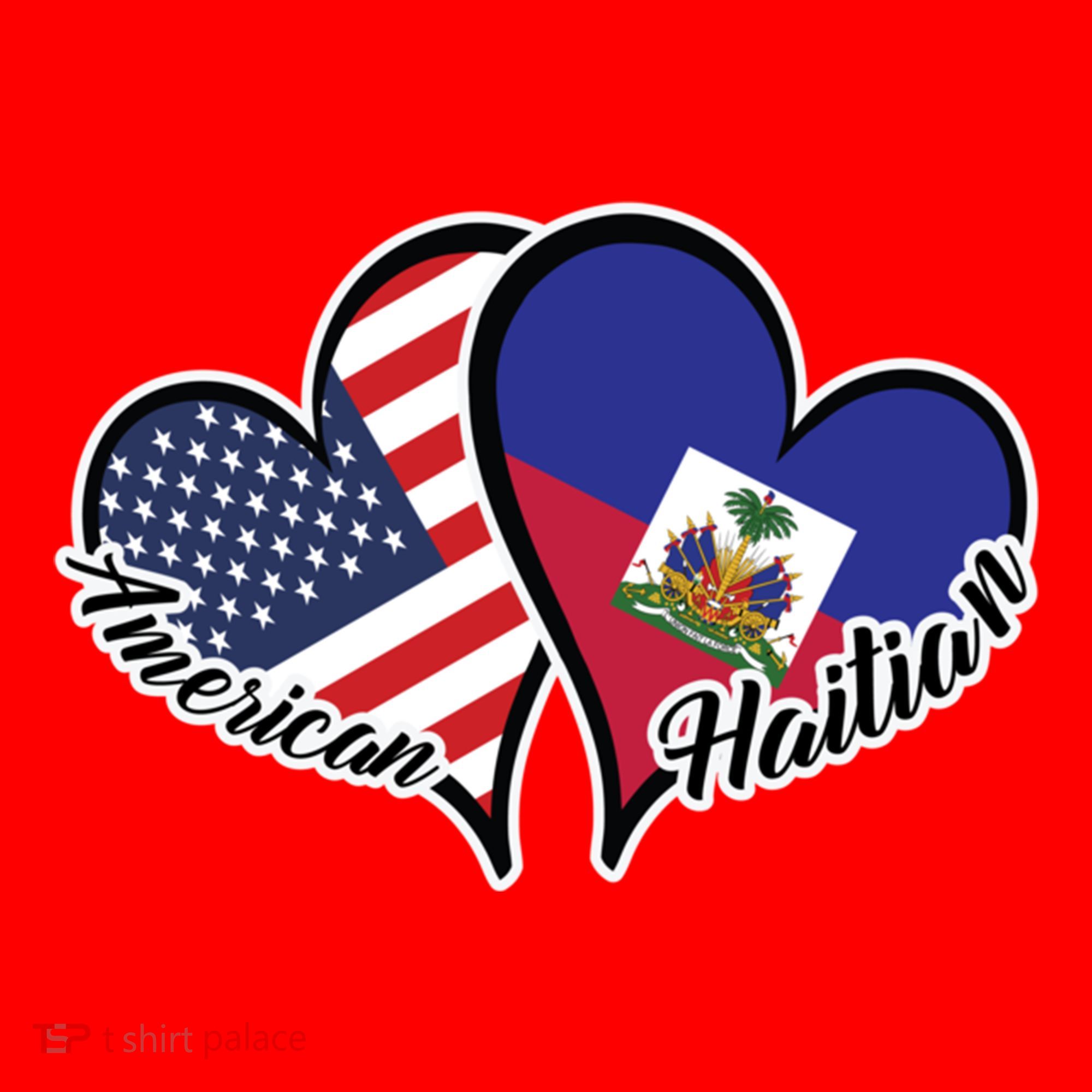 Haitian Roots American Usa Flag Heart Half Haitian Haiti Gift Santa Hat