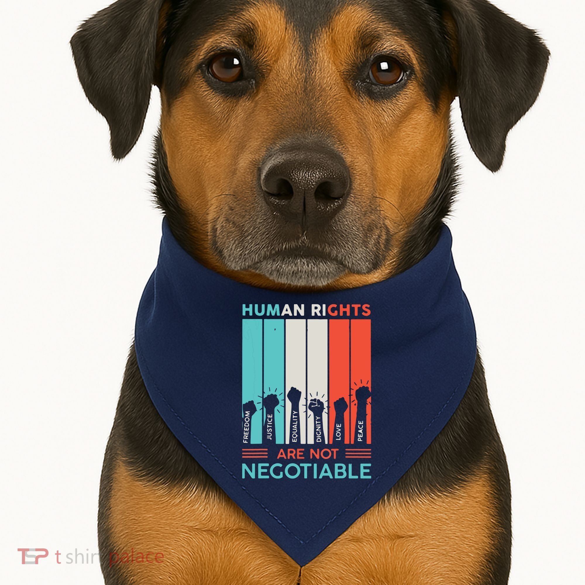 Human Rights Are Not Negotiable USA-Made Doggie Bandana