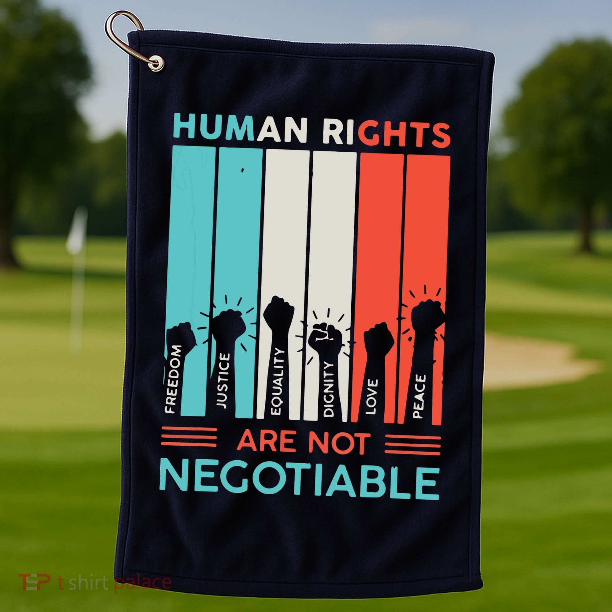 Human Rights Are Not Negotiable Golf Towel