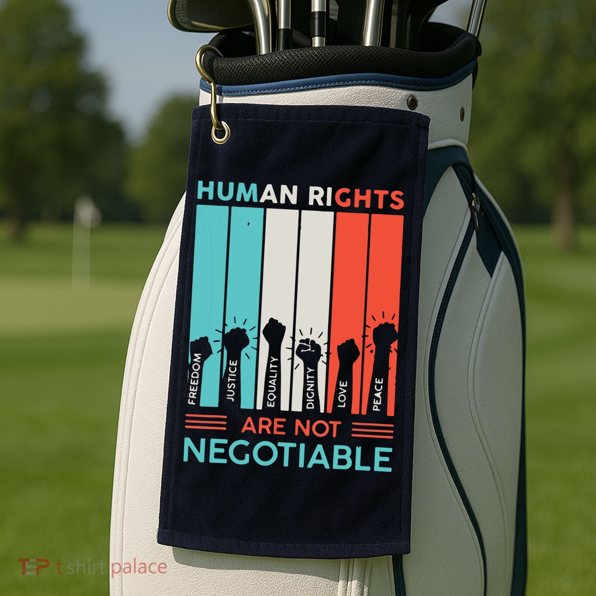 Human Rights Are Not Negotiable Golf Towel