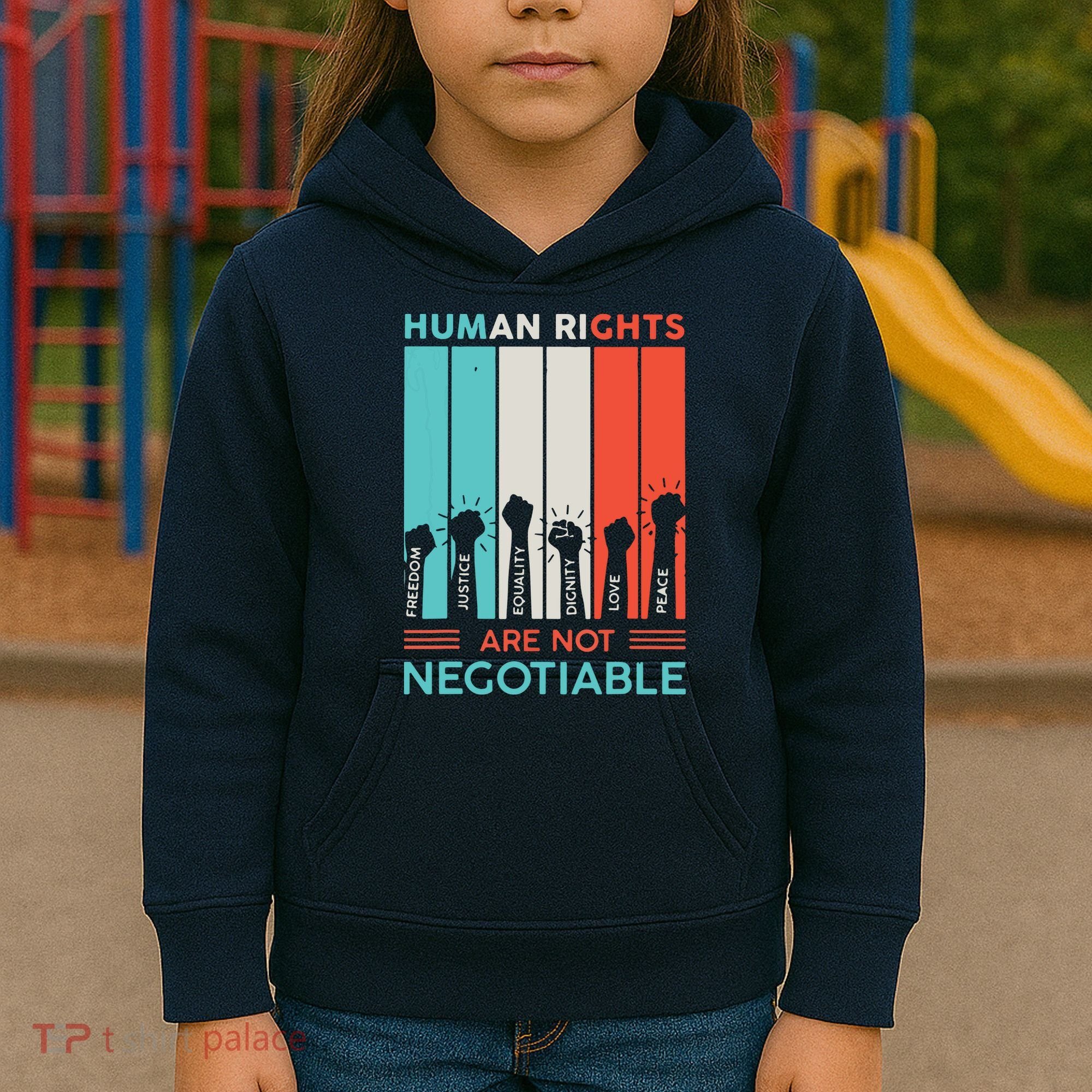 Human Rights Are Not Negotiable Kids Hoodie