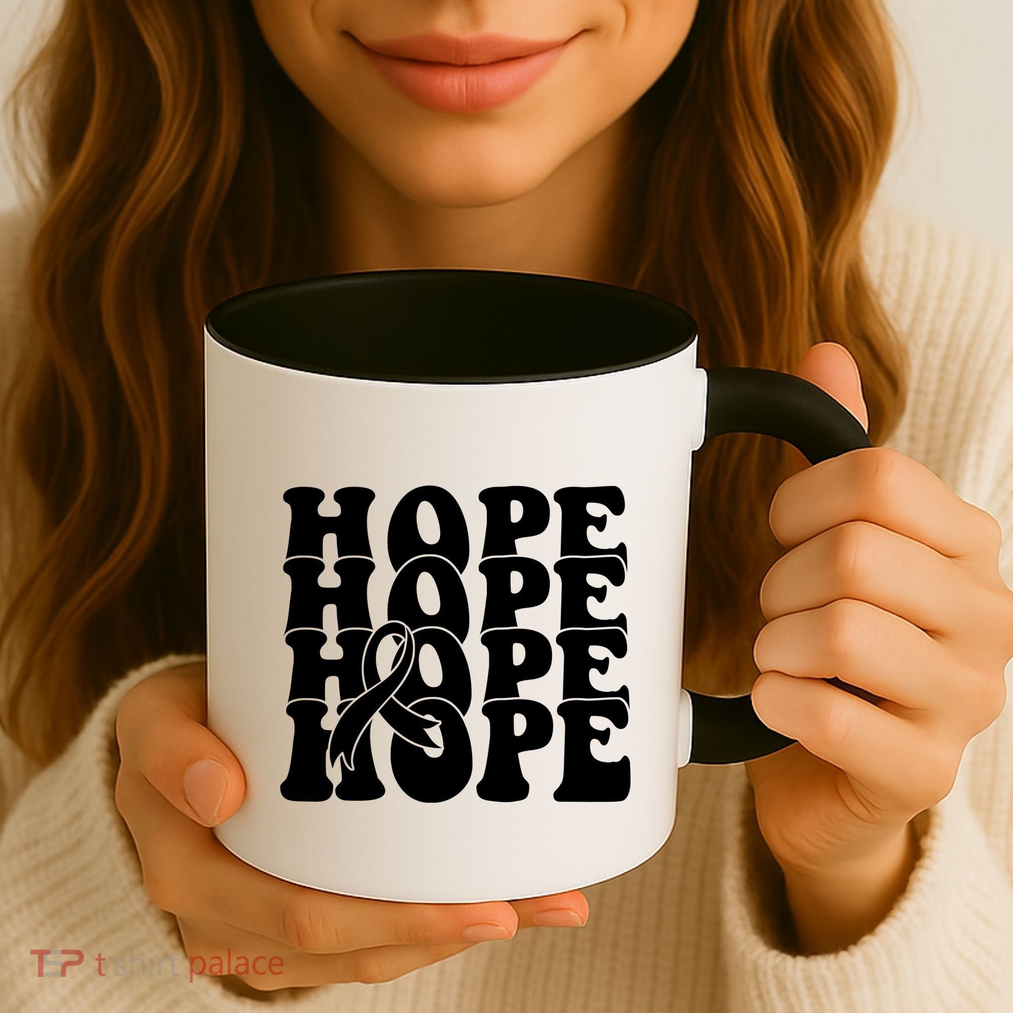 Hope Ribbon Breast Cancer Awareness Month Coffee Mug