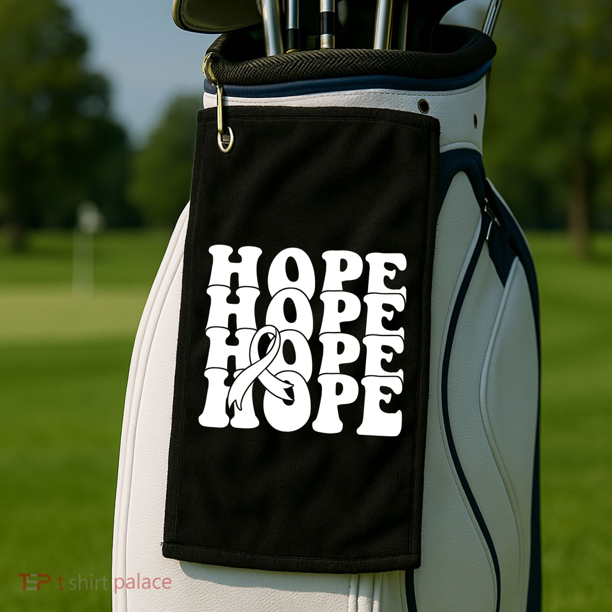 Hope Ribbon Breast Cancer Awareness Month Golf Towel