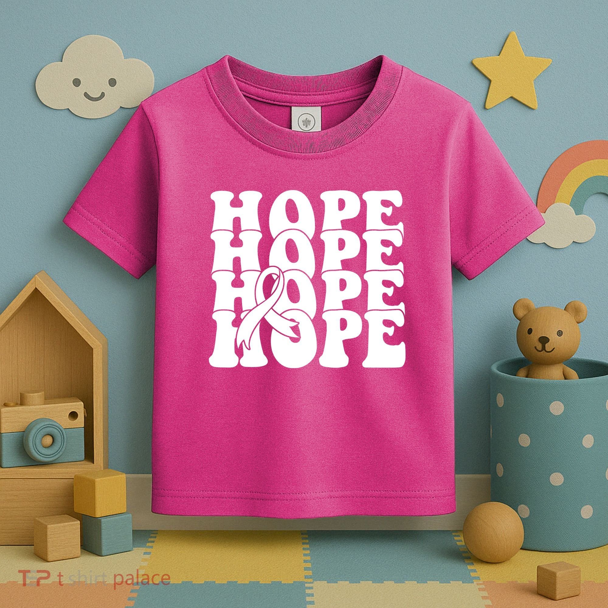 Hope Ribbon Breast Cancer Awareness Month Toddler T-Shirt