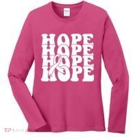 Hope Ribbon Breast Cancer Awareness Month Women's Long Sleeve Shirt thumb 0