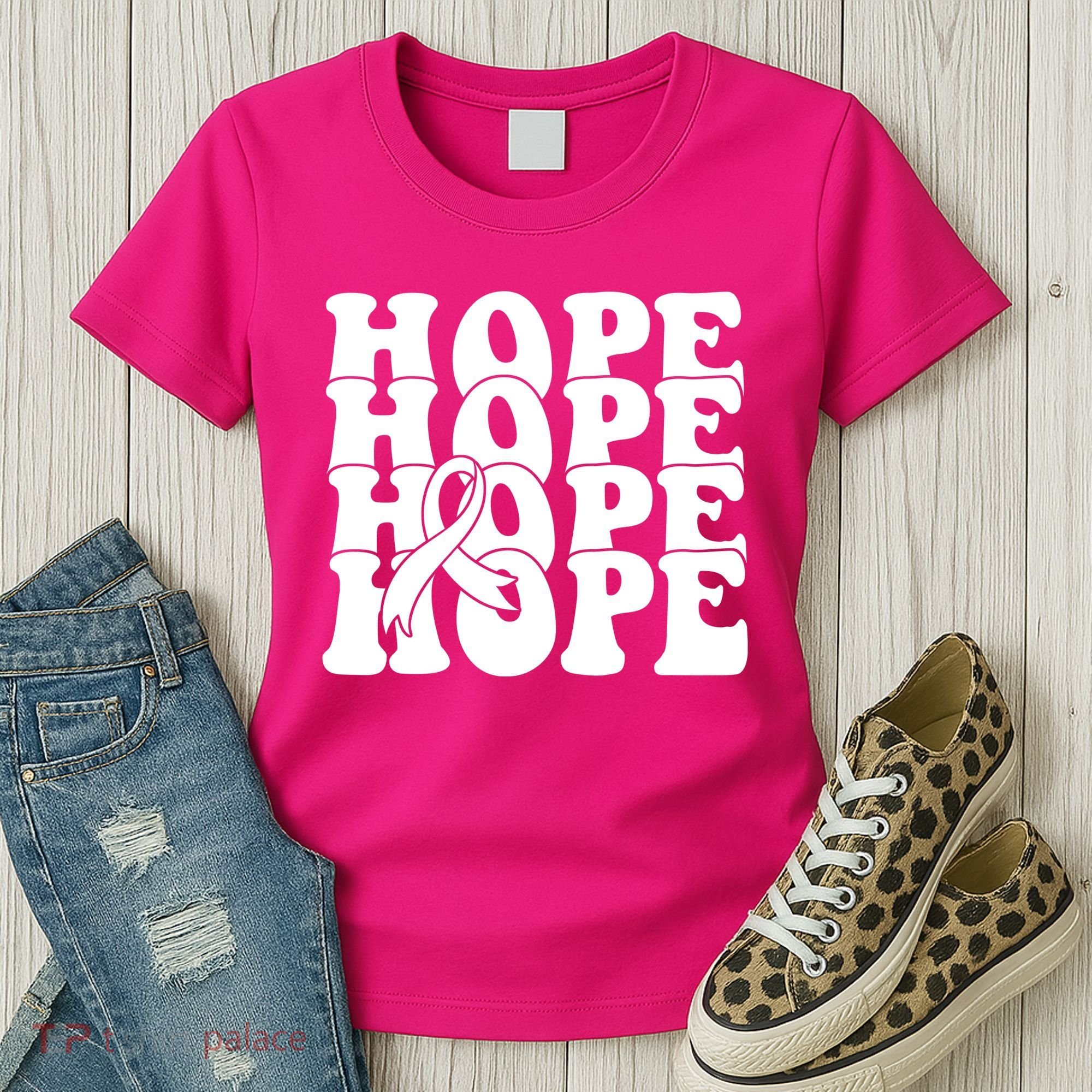 Hope Ribbon Breast Cancer Awareness Month Women's T-Shirt