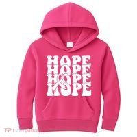 Hope Ribbon Breast Cancer Awareness Month Kids Hoodie thumb 0