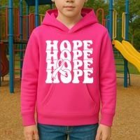 Hope Ribbon Breast Cancer Awareness Month Kids Hoodie thumb 2