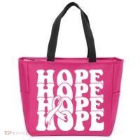 Hope Ribbon Breast Cancer Awareness Month Tote Bag thumb 0