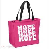 Hope Ribbon Breast Cancer Awareness Month Tote Bag thumb 2
