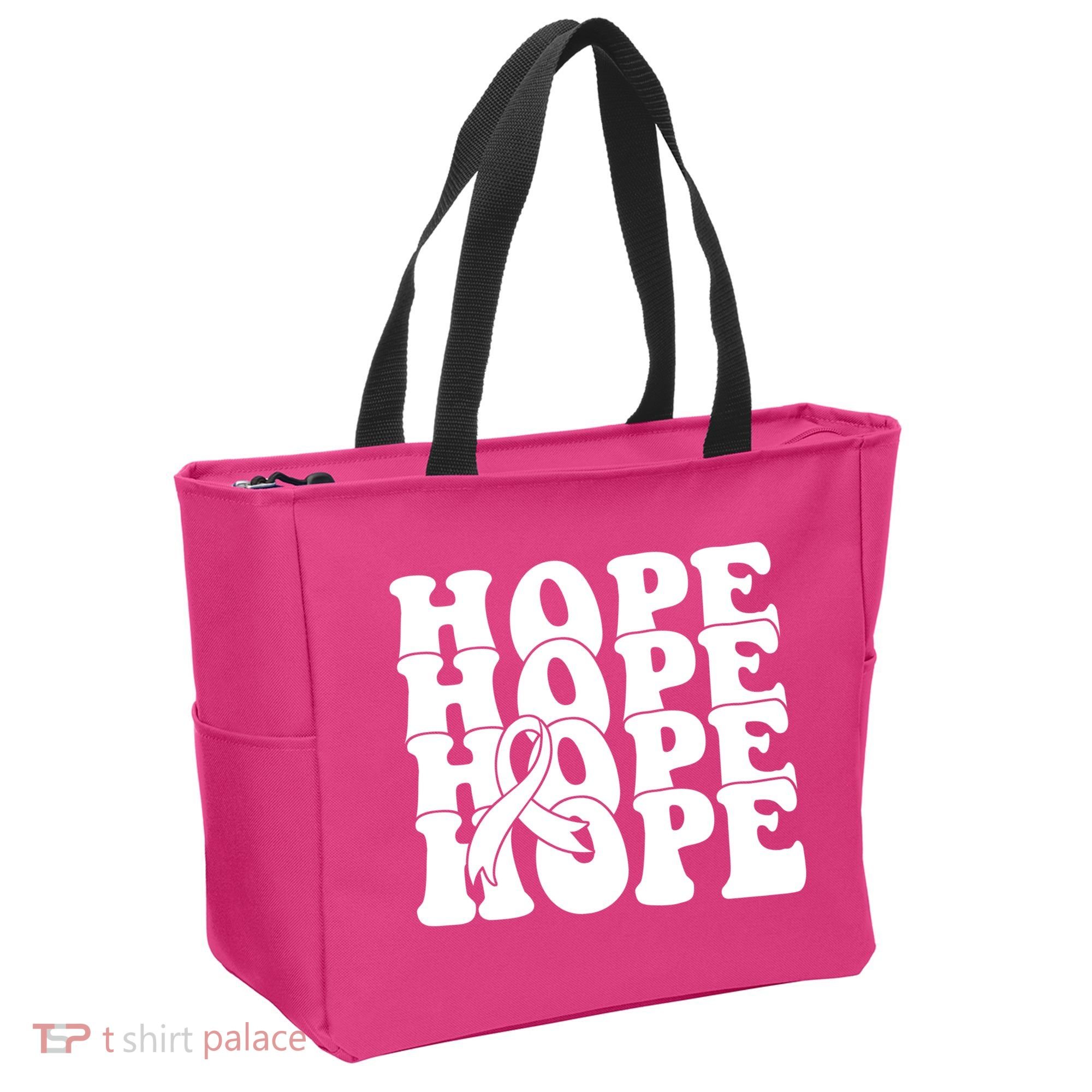 Hope Ribbon Breast Cancer Awareness Month Tote Bag