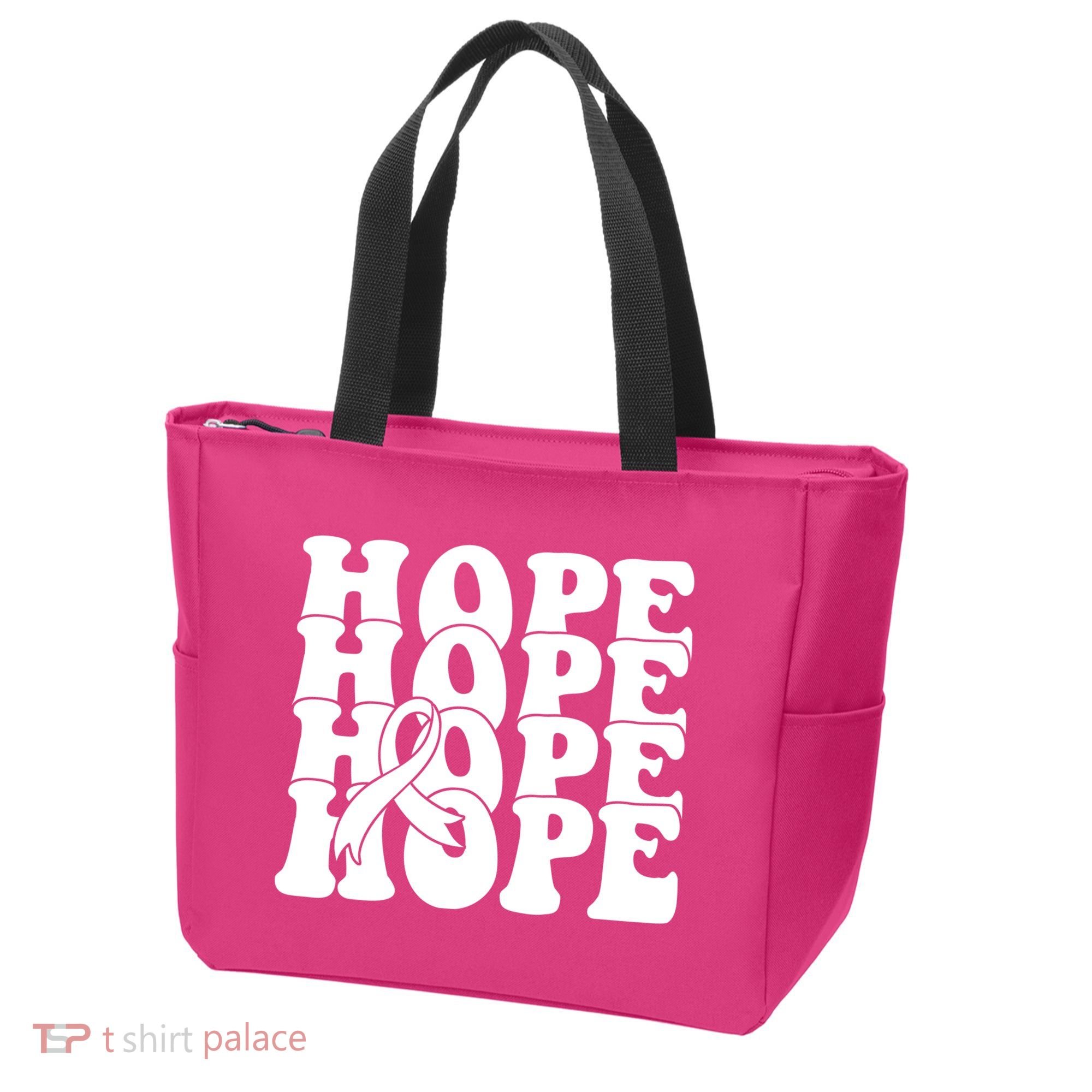 Hope Ribbon Breast Cancer Awareness Month Tote Bag