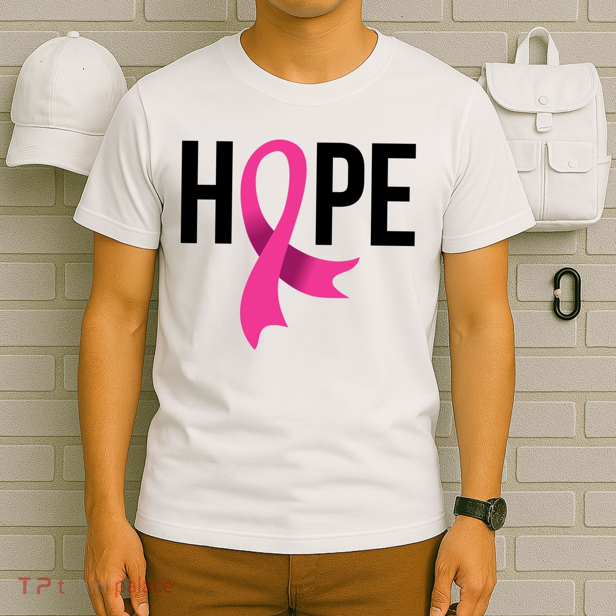 Hope Ribbon Breast Cancer Awareness Month T-Shirt