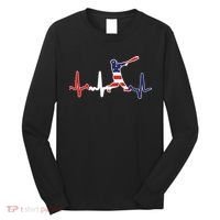 Home Run Baseball Flag Baseball Heartbeat Long Sleeve Shirt thumb 0