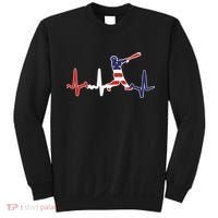 Home Run Baseball Flag Baseball Heartbeat Sweatshirt thumb 0